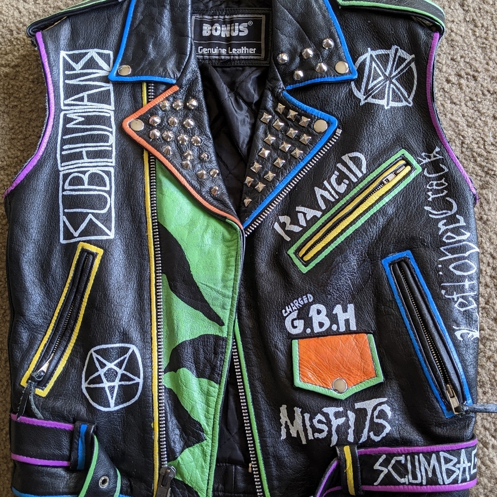 Leather Studded punk vest